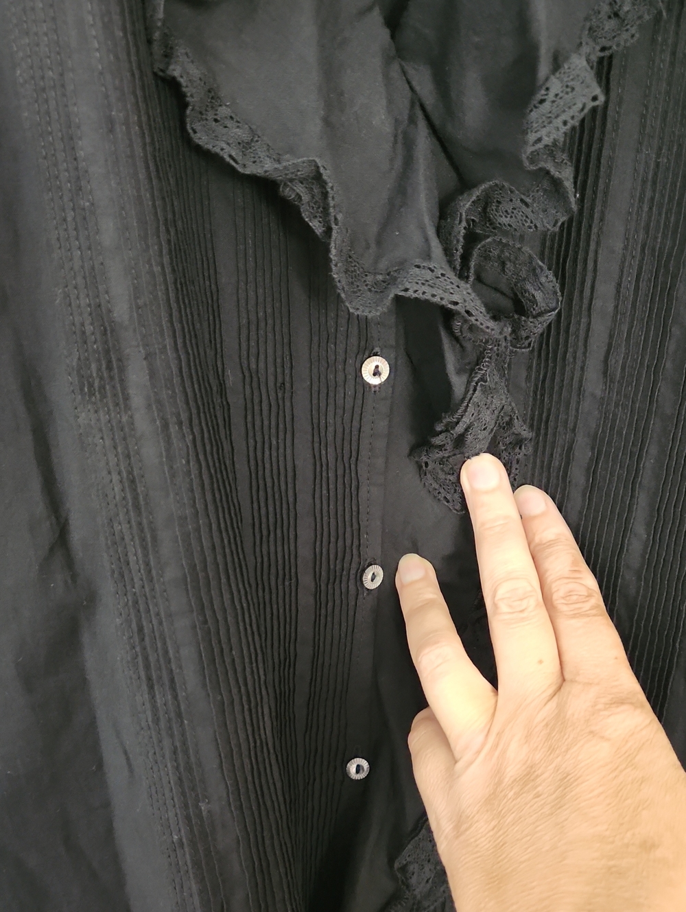 Magaschoni NWT 100% Cotton Black Ruffle-Front Sleeveless Mini Dress - Picture 7 of 11
